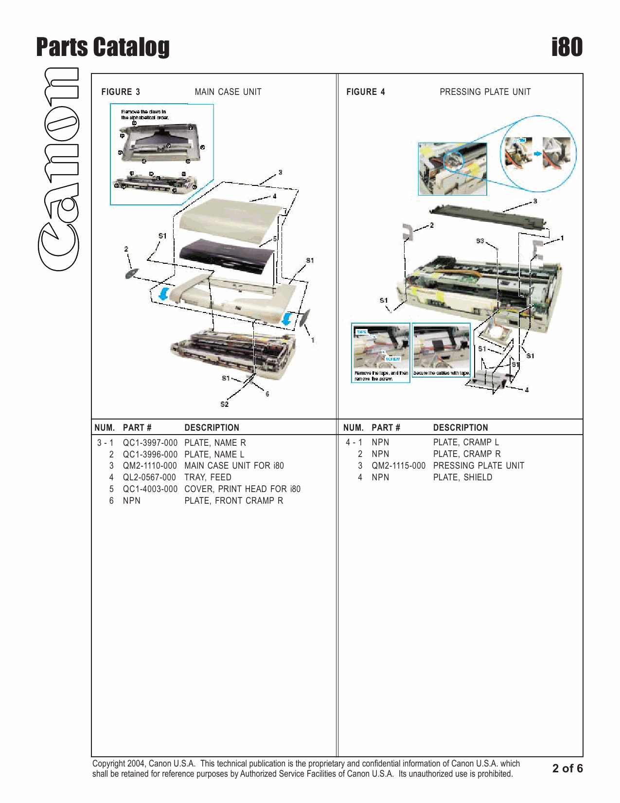 Canon PIXUS i80 80i Parts Catalog Manual-3